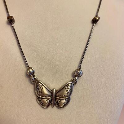 Brighton Mariposa Butterfly Silver Pendant Necklace