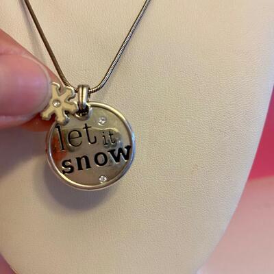 Brighton "Let it Snow" Pendant on Snake Necklace