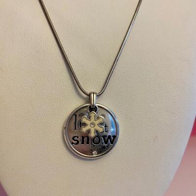 Brighton "Let it Snow" Pendant on Snake Necklace