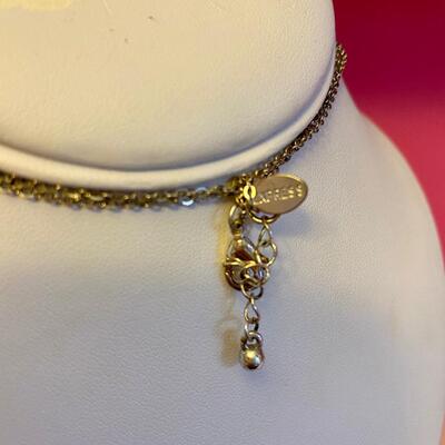 Express Double Chain Silver Circle Pendant Necklace