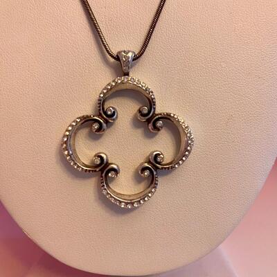 Brighton Toledo Silver Tone Crystals Pendant Necklace