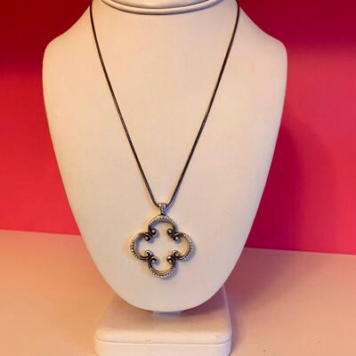 Brighton Toledo Silver Tone Crystals Pendant Necklace