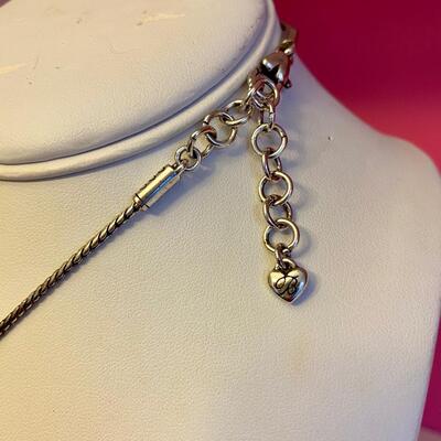 Brighton Heart Flower Crystal Pendant Silver Necklace