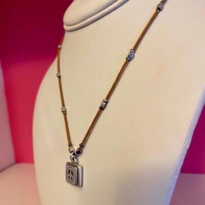Brighton Peace Brown Corded Pendant Necklace