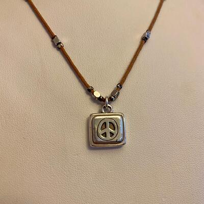 Brighton Peace Brown Corded Pendant Necklace