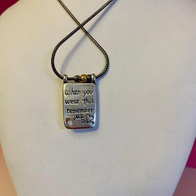Brighton Gold and Silver Reversible "When you wear this remember me" Necklace