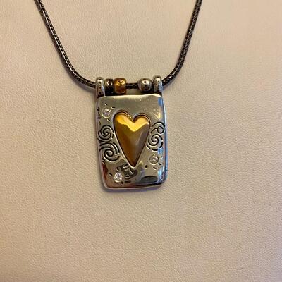 Brighton Gold and Silver Reversible "When you wear this remember me" Necklace