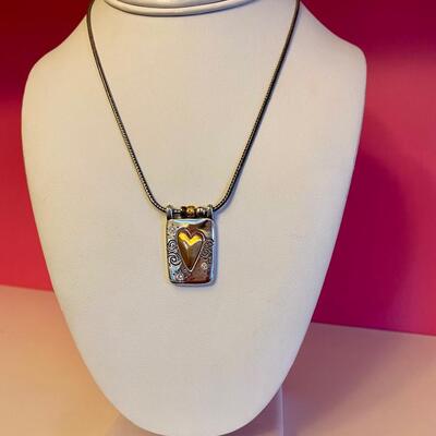 Brighton Gold and Silver Reversible "When you wear this remember me" Necklace