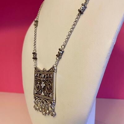 Brighton Silver Square Pendant with Charms