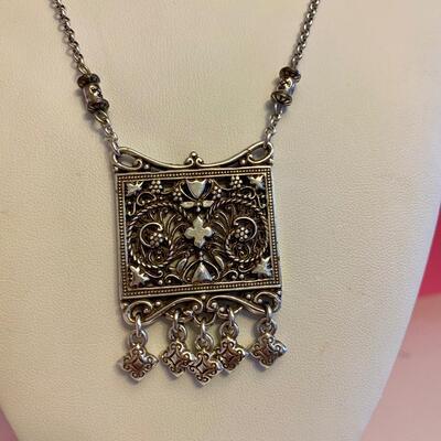 Brighton Silver Square Pendant with Charms