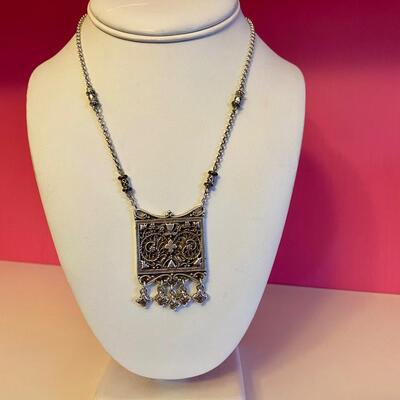 Brighton Silver Square Pendant with Charms