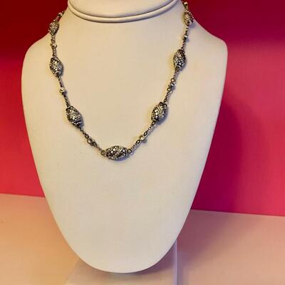 Brighton Silver and Crystal Beaded Necklace