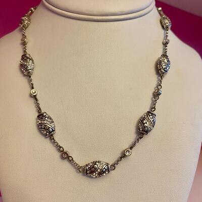 Brighton Silver and Crystal Beaded Necklace