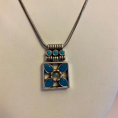 Brighton Ladies Blue Floral Design Pendant