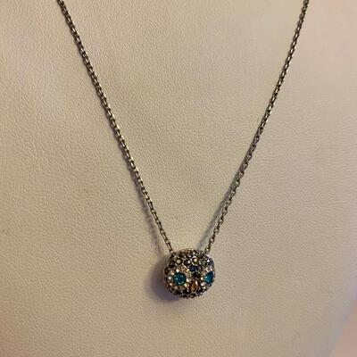 Crystal Owl Face Charm Necklace