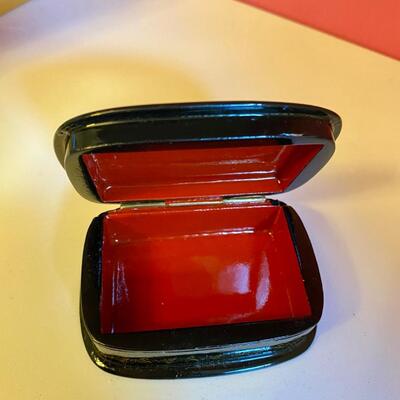 Russian Lacquer Box Cranes Over Village