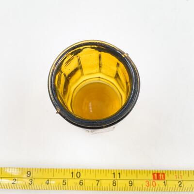 VINTAGE 2â€ AMBER DEPRESSION GLASS TOOTHPICK HOLDER