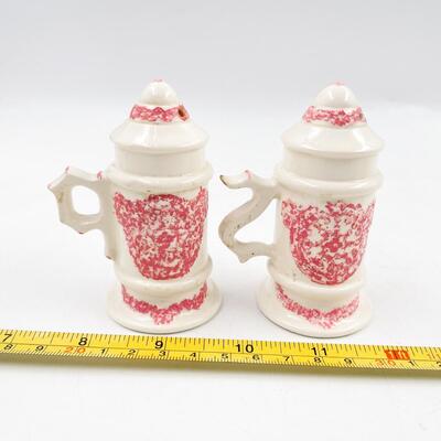VINTAGE 3â€ GERMAN BEER STEIN SALT & PEPPER SHAKERS
