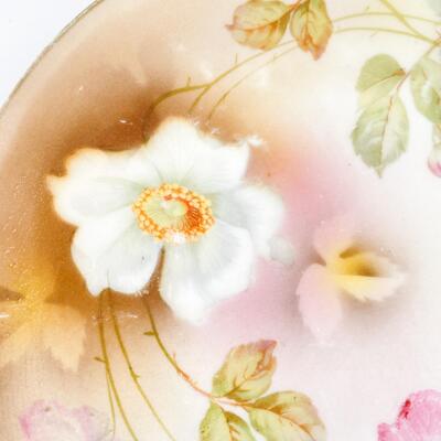 VINTAGE 8â€ GERMAN FLORAL DECORATIVE PLATE