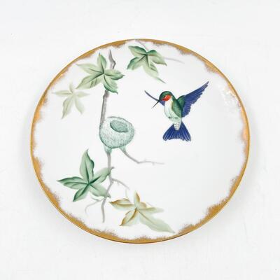 VINTAGE LEFTON CHINA 9â€ HAND PAINTED HUMMINGBIRD DECORATIVE PLATE