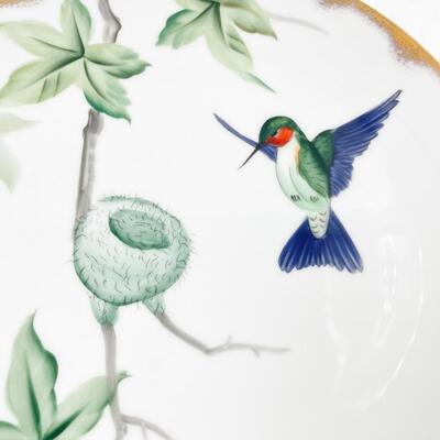 VINTAGE LEFTON CHINA 9â€ HAND PAINTED HUMMINGBIRD DECORATIVE PLATE