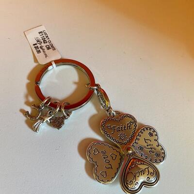 Brighton Lucky Clover Silver Charm Keychain