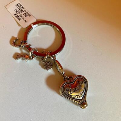 Brighton Lucky Clover Silver Charm Keychain