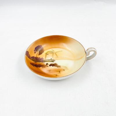 VINTAGE MEITO CHINA 5â€ HAND PAINTED WINDMILL DISH