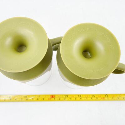 VINTAGE AVOCADO GREEN GLAS-SNAP BY CORNING DRINKING GLASSES