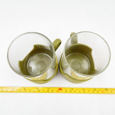 VINTAGE AVOCADO GREEN GLAS-SNAP BY CORNING DRINKING GLASSES