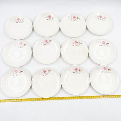 MOUNT CLEMENS â€œMT. ROSEâ€ TEACUPS & SAUCERS (12)