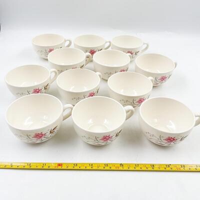MOUNT CLEMENS â€œMT. ROSEâ€ TEACUPS & SAUCERS (12)