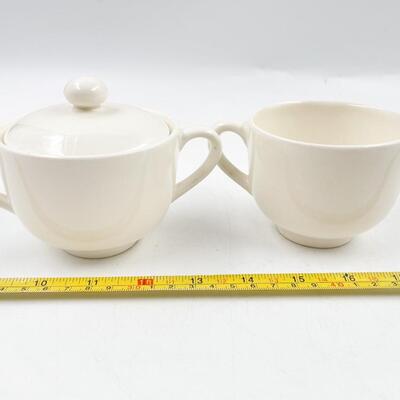 MOUNT CLEMENS â€œMT. ROSEâ€ SUGAR & CREAMER DISH