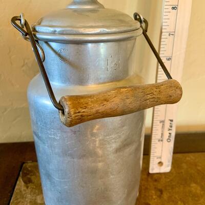 Vintage aluminum milk jug