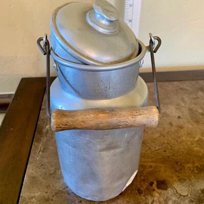 Vintage aluminum milk jug