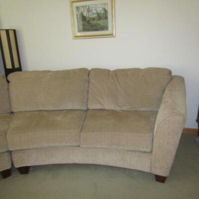 LOT 1  TWO PIECE CURVED SOFA