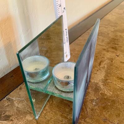 Glass tea light holder