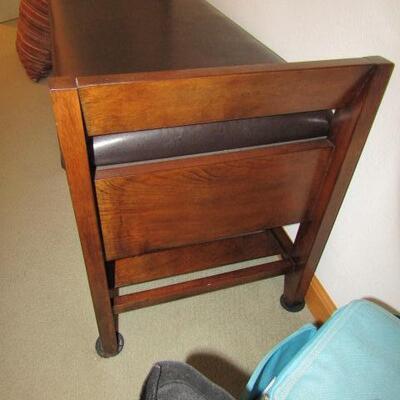 LOT 2  PADDED BENCH WITH 2 DRAWERS
