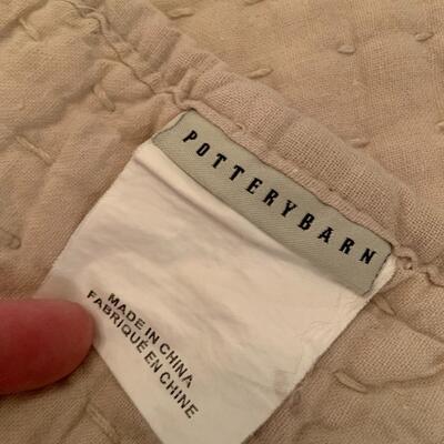 Pottery Barn Queen Tan Quilt and 2 Euro Shams with Pillows