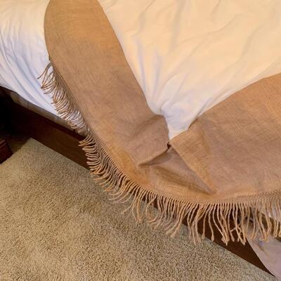 Ballard Designs queen burlap bed skirt