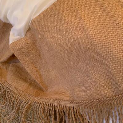 Ballard Designs queen burlap bed skirt