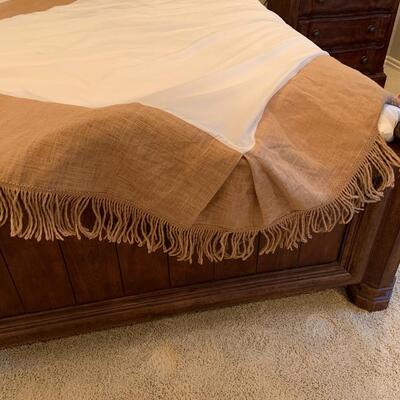 Ballard Designs queen burlap bed skirt