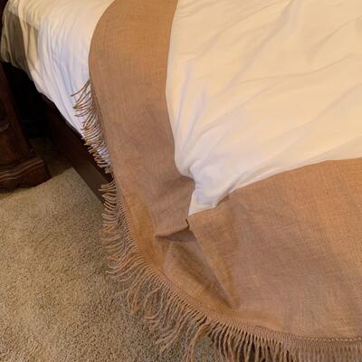 Ballard Designs queen burlap bed skirt