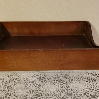 Lot 15: Wood Storage Box - 1 Primitives and 1 Dovetail Documents Tray