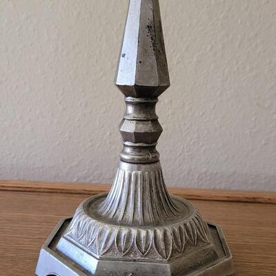 Lot 29: Antique Pewter Candleholder