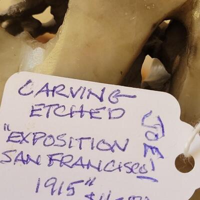 Lot 40: 1915 San Francisco Exposition Carved Sculpture with Etching
