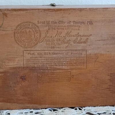 Lot 42: Vintage Wood Roberts Cigar Box with Latch