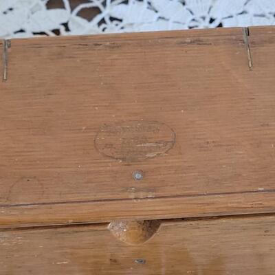 Lot 43: (2) Antique Fold Out Singer Sewing Machine Accessories Box - 1 with Accessories and 1 without