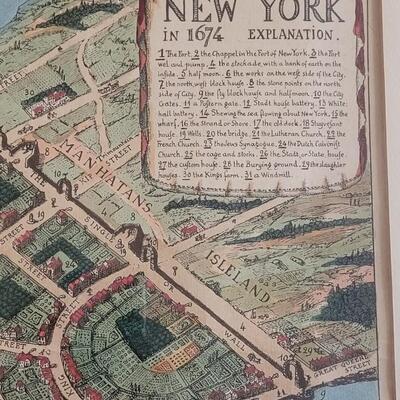 Lot 50: Antique Early 20th Century Map of New York in 1676