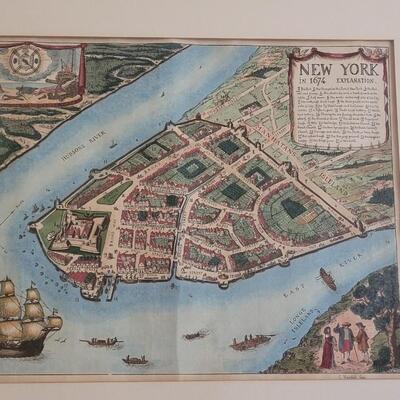 Lot 50: Antique Early 20th Century Map of New York in 1676